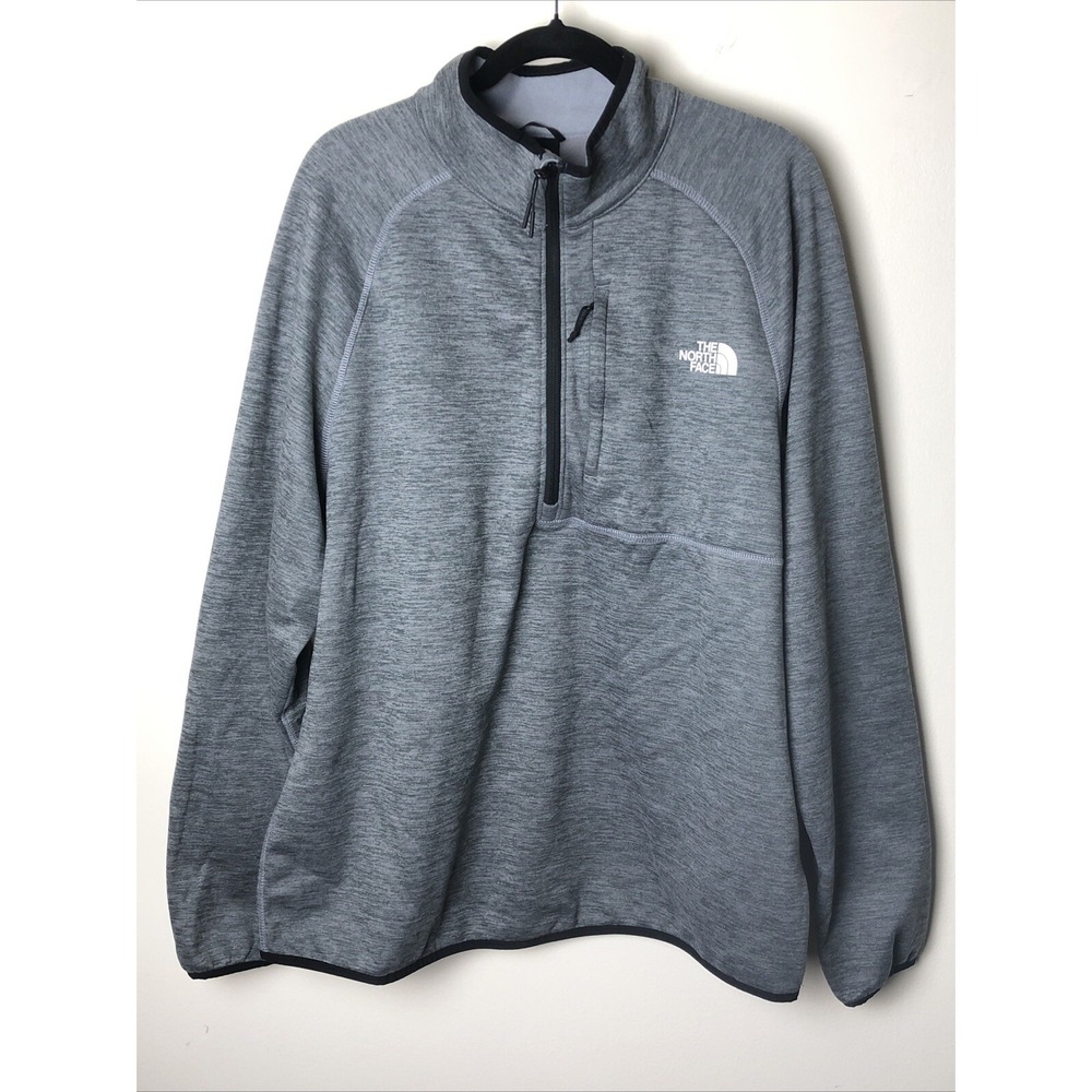 North Face 1/2 Zip Sweatshirt Men's XL Gray Active